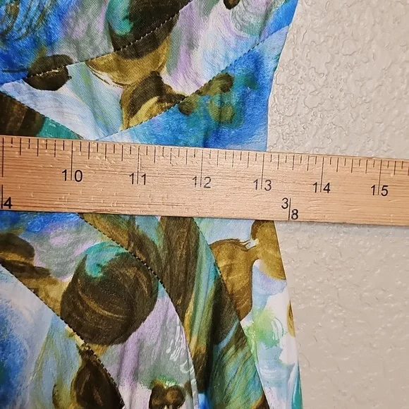 True Vintage Alix Of Miami 1950s Fit And Flare Floral Dress Blue, Green Cupcake - Picture 17 of 17